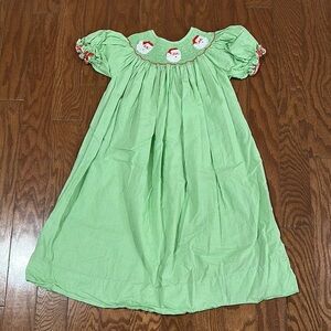 Sassy Lil Sprout Christmas Santa (bishop dress). Size 6. EUC.